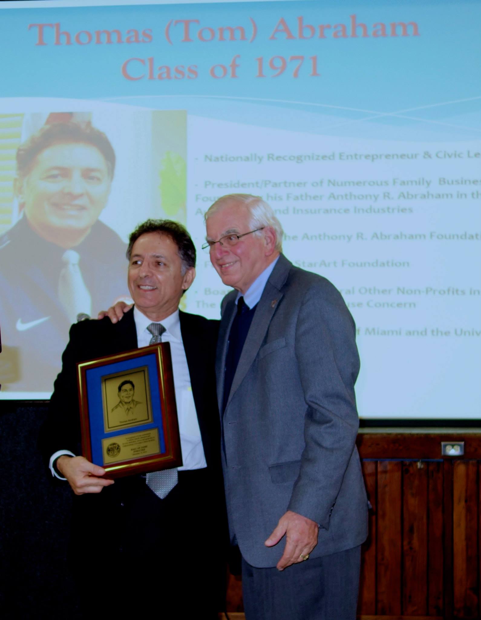 Thomas Abraham Inducted into the Christopher Columbus High School Hall of Fame